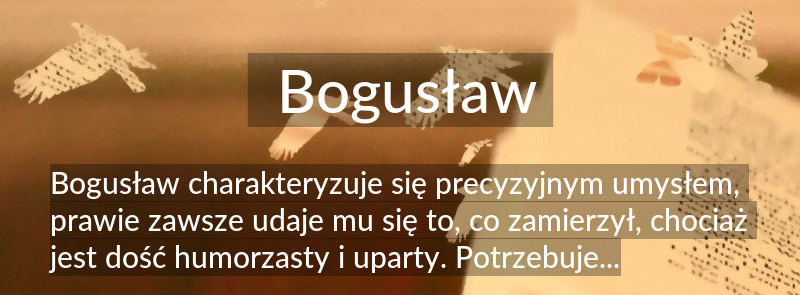 Znaczenie imienia Bogusław