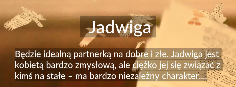 Znaczenie imienia Jadwiga