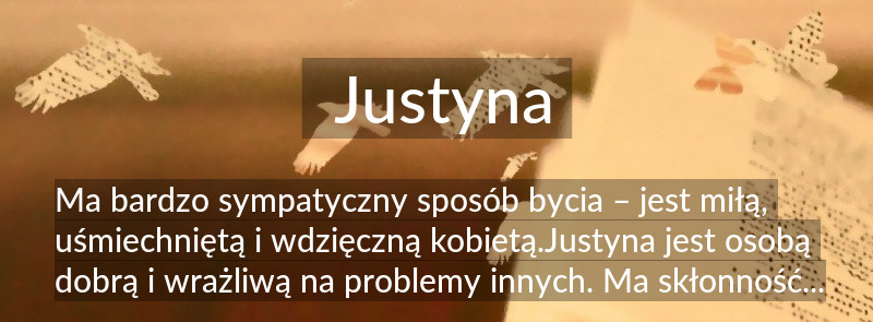 Znaczenie imienia Justyna