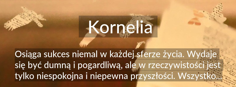 Znaczenie imienia Kornelia