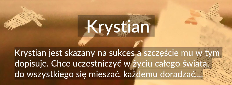 Znaczenie imienia Krystian