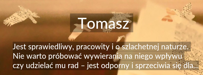 Znaczenie imienia Tomasz