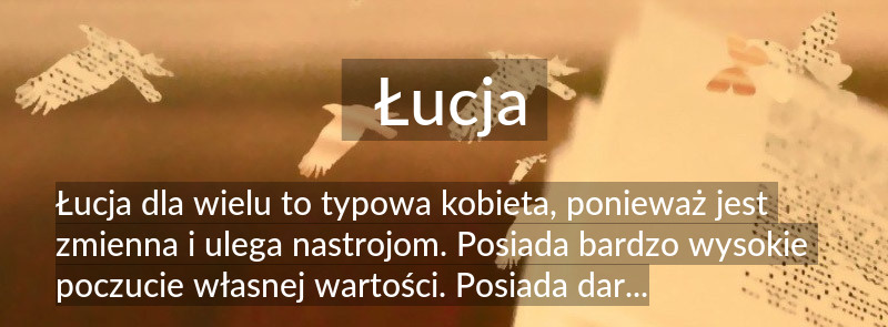 Znaczenie imienia Łucja