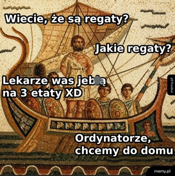 Mężczyzna na statku z grupą ludzi, teksty humorystyczne.