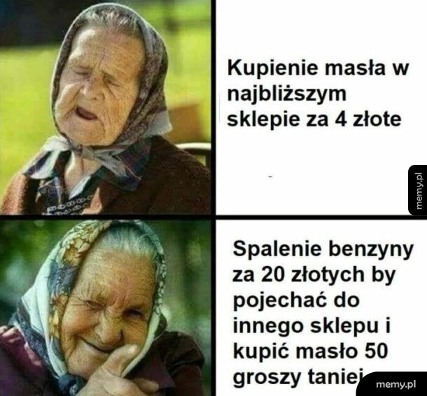 Dwie starsze kobiety, jedna z niezadowoloną miną, druga z uśmiechem.