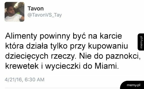 Tweet o alimentach i ich przeznaczeniu.
