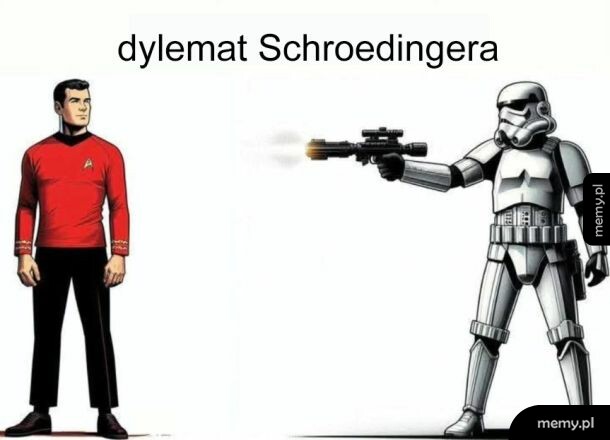 Postacie z science fiction: oficer w czerwonym mundurze i żołnierz w zbroi.
