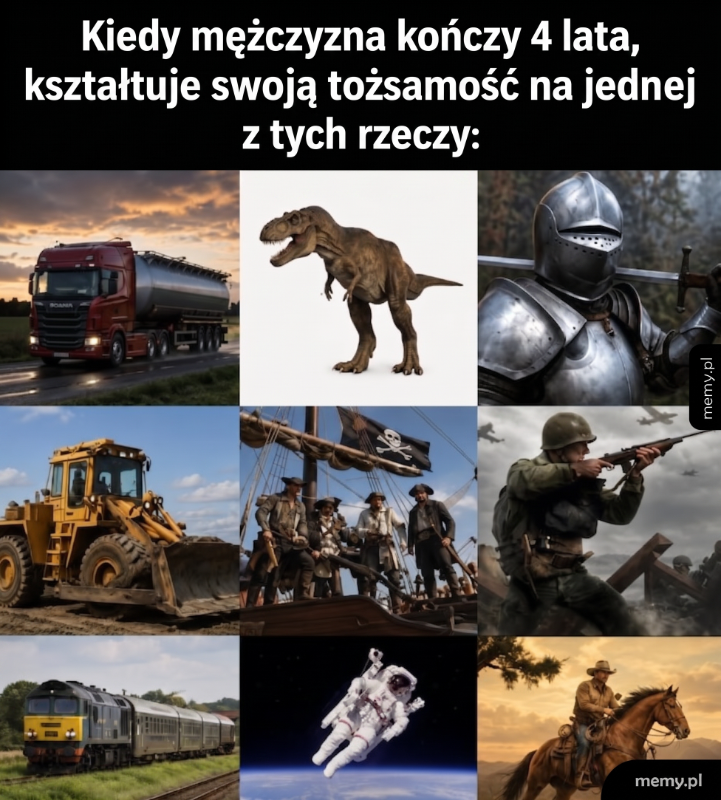 Kolaż przedstawiający różne obiekty związane z męskością i zainteresowaniami.
