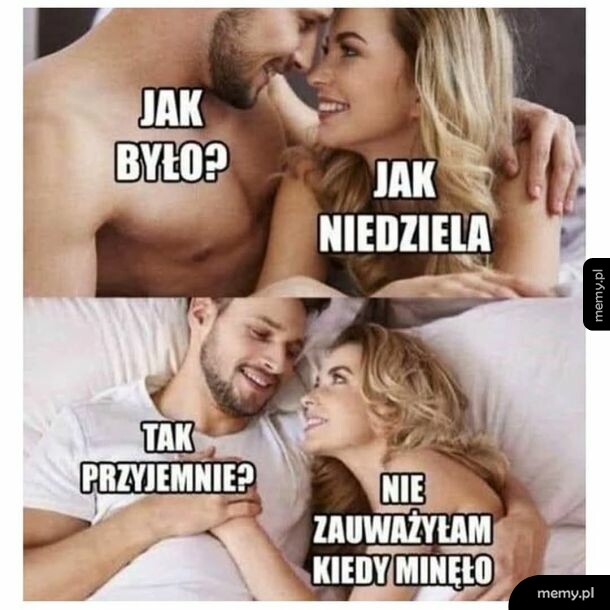 Para leży w łóżku, rozmawiając ze sobą.