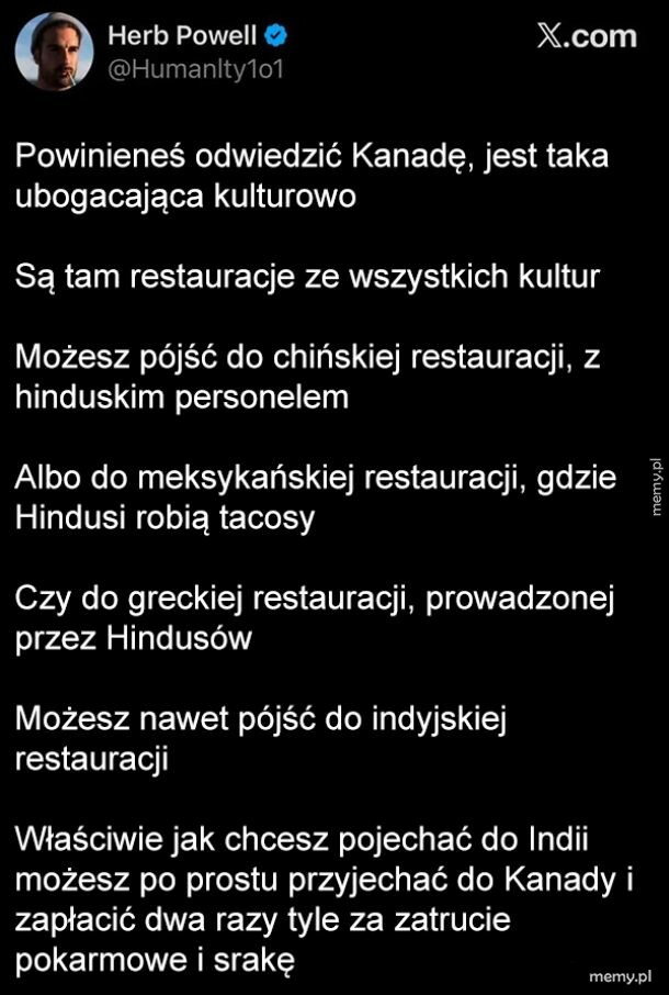 Tekst dotyczący restauracji w Kanadzie z różnymi kuchniami.
