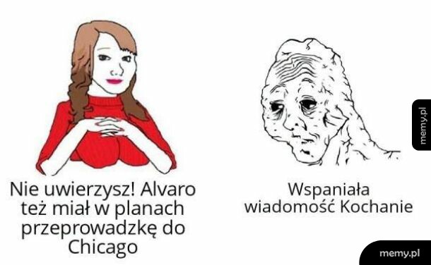 Kobieta z uśmiechem i mężczyzna z zaskoczoną miną.