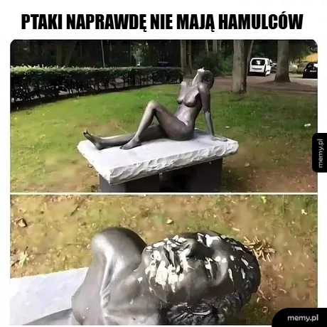 Rzeźba nagiej postaci leżącej na kamiennej ławie w parku.
