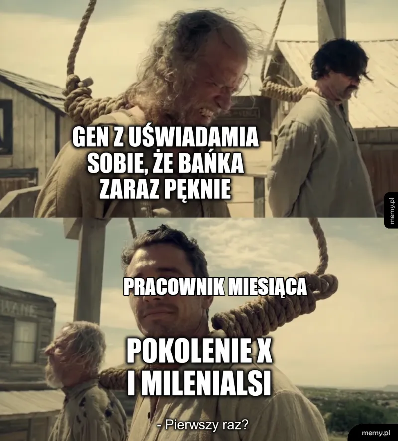 Dwaj mężczyźni w emocjonalnej scenie, jeden z nich z wyrazem przerażenia.