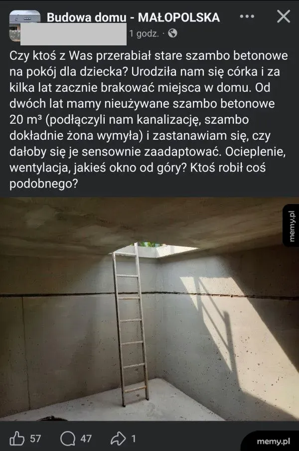 Pokój dla dziecka w szambie