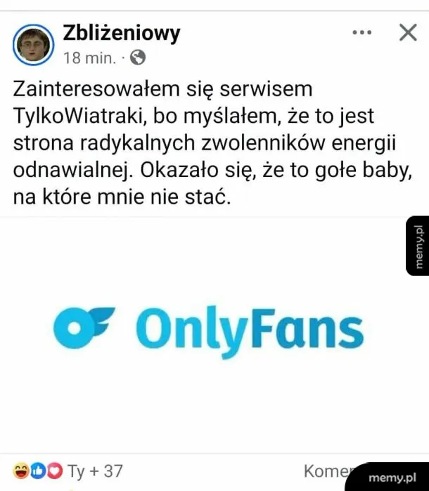 Tekst na tle logo OnlyFans.