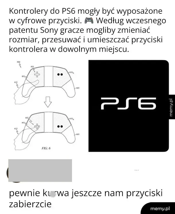 Kontroler do PS6 z cyfrowymi przyciskami i możliwością ich zmiany.