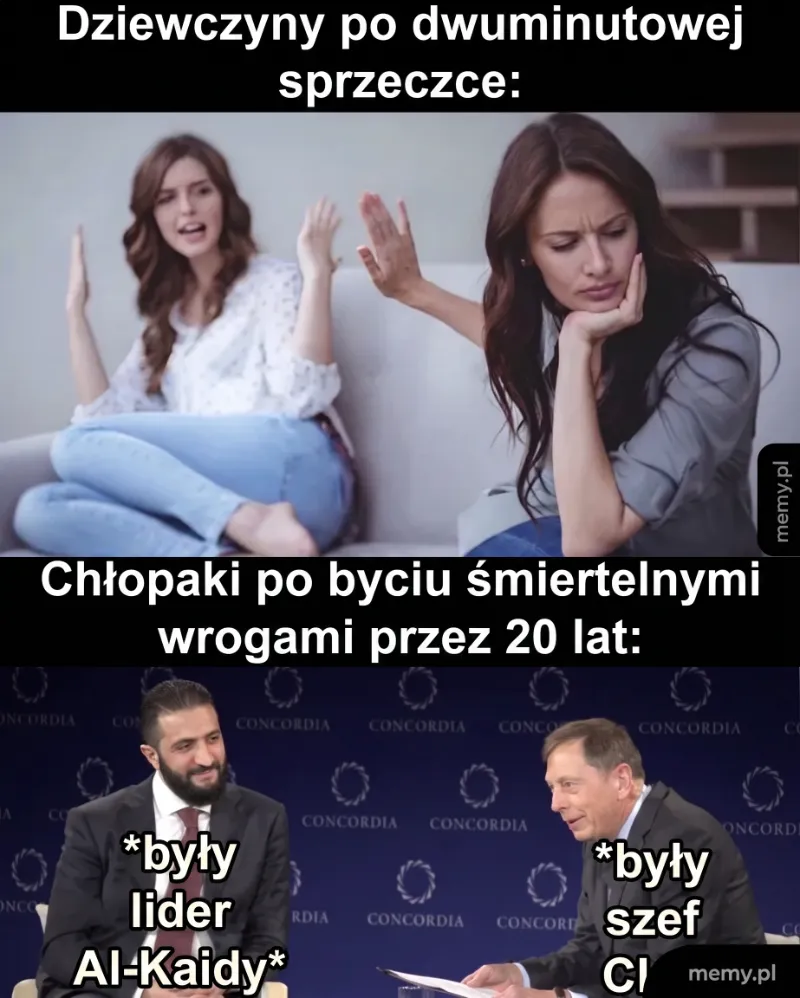 Dwie kobiety w kłótni, mężczyzna w garniturze z poważną miną.