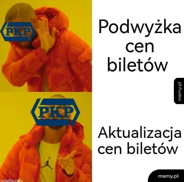 Mężczyzna w czerwonym płaszczu odrzuca jedną opcję, a w drugiej ją akceptuje.