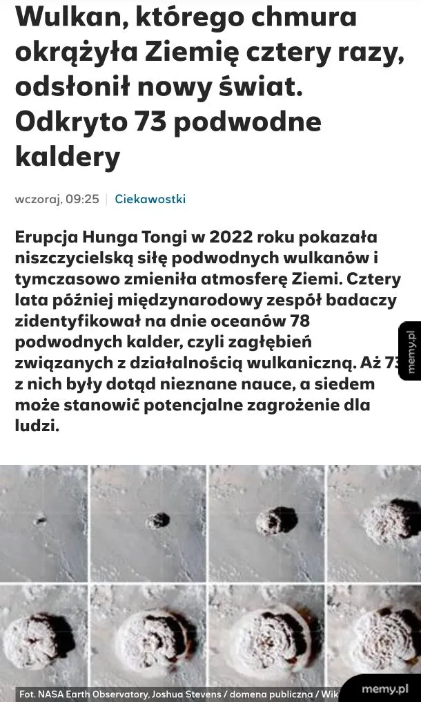 Wulkan z chmurą wokół, zdjęcia podwodnych kalder.