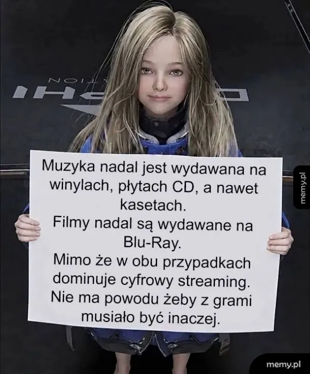 Dziewczynka z gry Death Stranding trzymająca białą kartkę z tekstem.