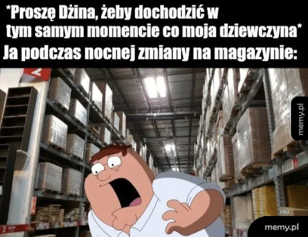 Peter Griffin z serialu Family Guy w magazynie