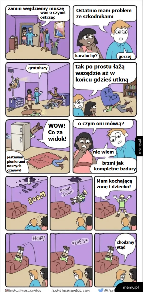 Komiks o grotołazach traktowanych jak szkodniki w domu