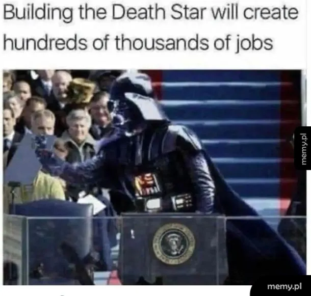 Darth Vader przemawia za prezydencką mównicą