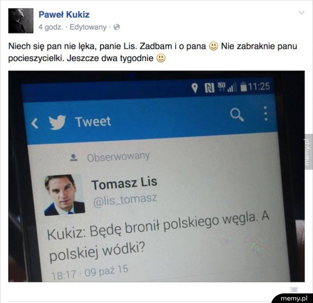 Kukiz zadba i o Lisa