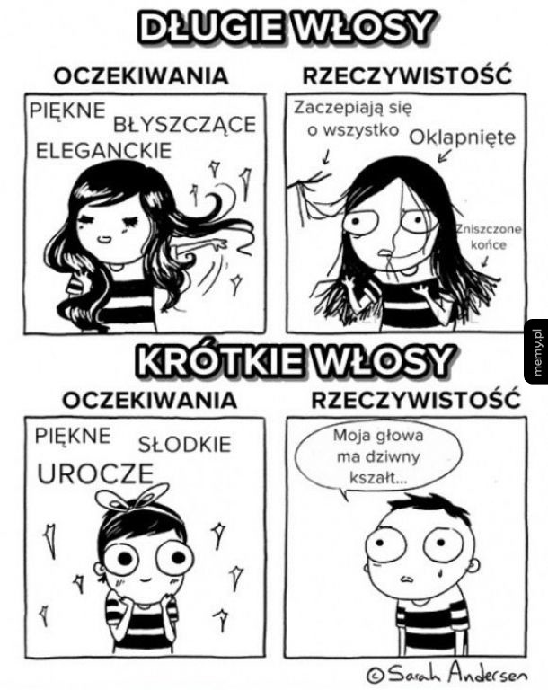 Długie włosy vs krótkie włosy