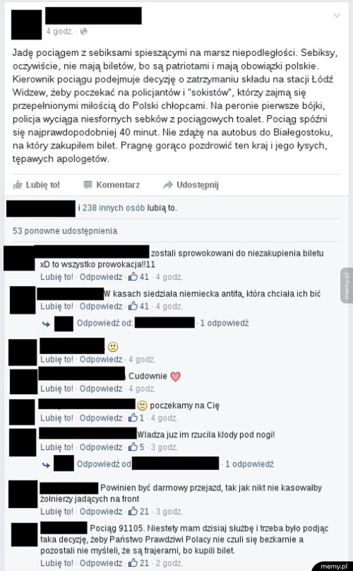 Sebiksy w pociągu