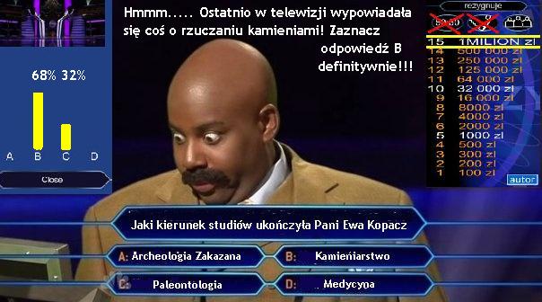 Ewa Kopacz w milionerach