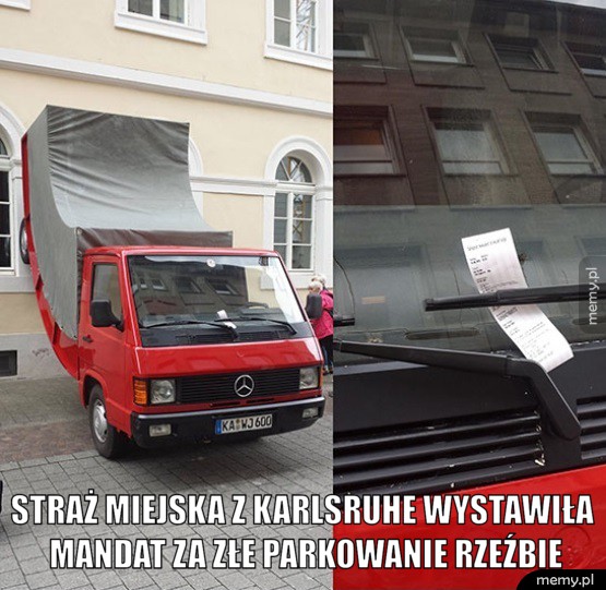  Mandat za złe parkowanie.