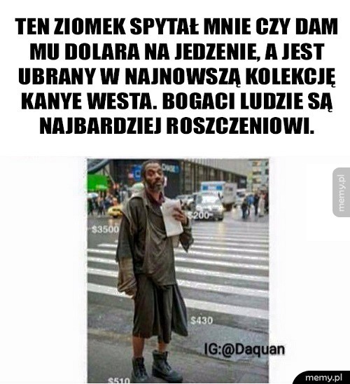 Ubrany w ciuchy za kilkanaście tysięcy dolarów!