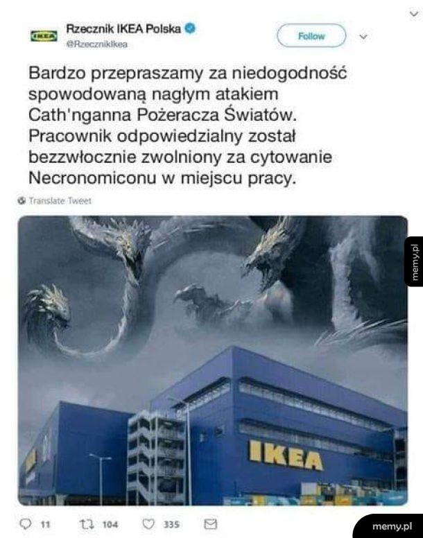On tylko czytał nazwę tego stolika