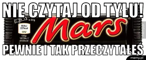 NIE czytaj od tyłu! Pewnie i tak przeczytałeś.