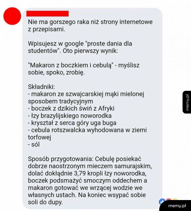 Prosty przepis dla studenta