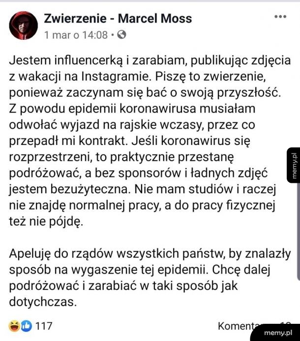 Przez koronawirusa dobrzy ludzie tracą pracę. Smutłem :(