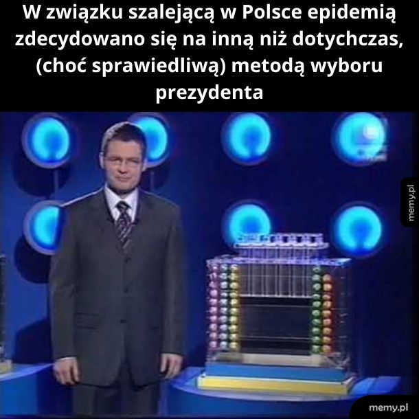 Bęben maszyny losującej jest pusty. Następuje zwolnienie blokady.