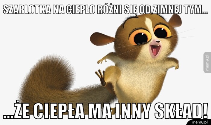 Szarlotka na ciepło różni się od zimnej tym... ...że ciepła ma inny skład!
