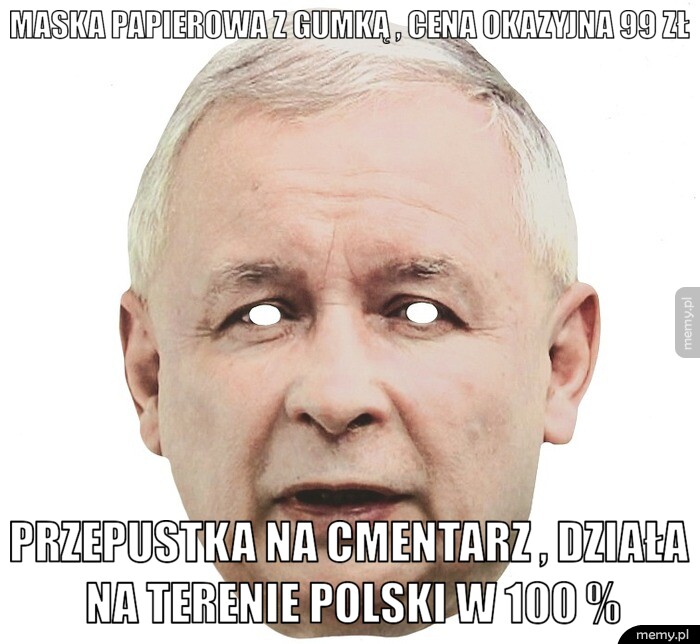 Maska papierowa z gumką , cena okazyjna 99 zł Przepustka na cmentarz , działa na terenie POLSKI w 100 %