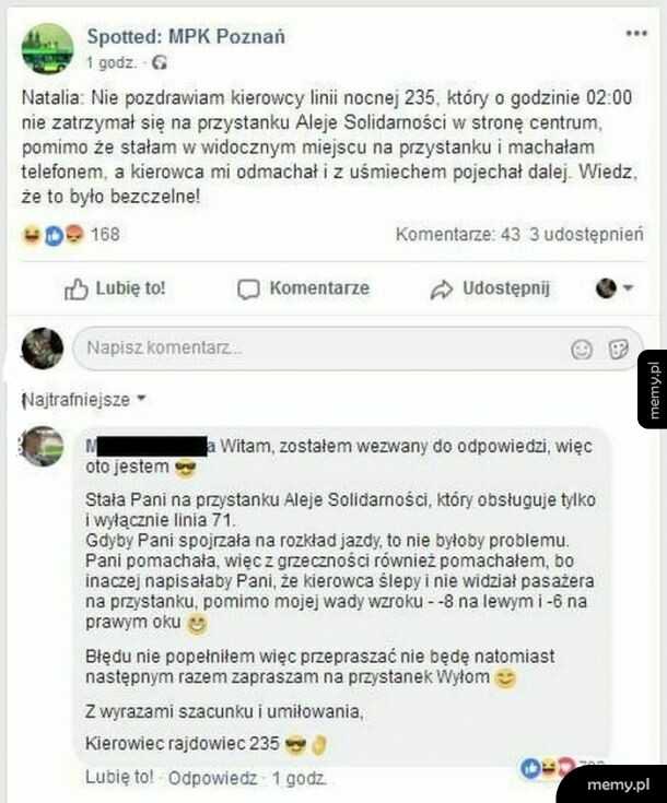 Uprzejmy kierowca, który czyta spotted