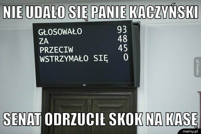 Nie udało się panie kaczyński senat odrzucił skok na kasę