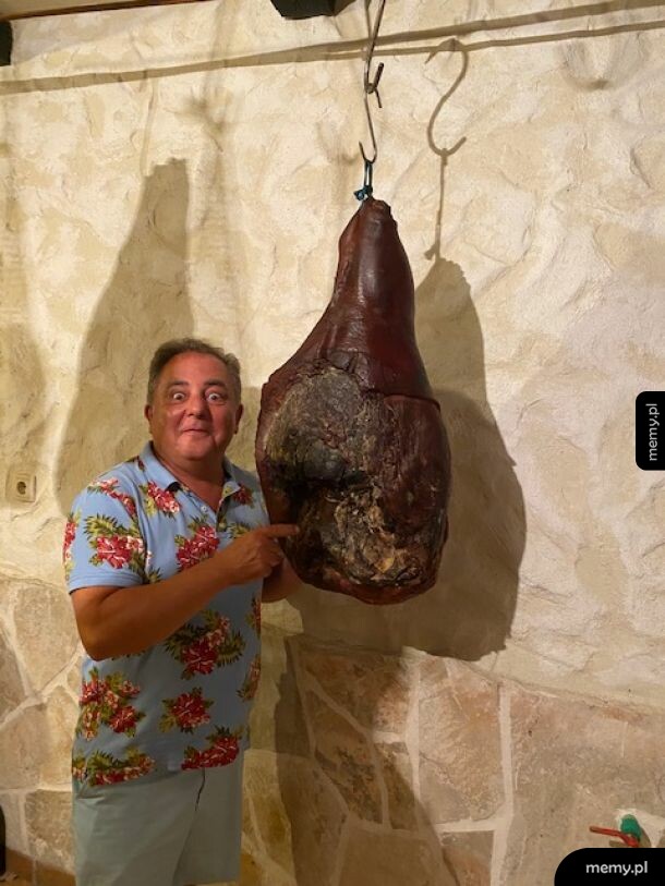 Kawał dzika, a obok niego szynka