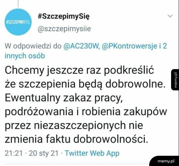 Szczepienia będą dobrowolne