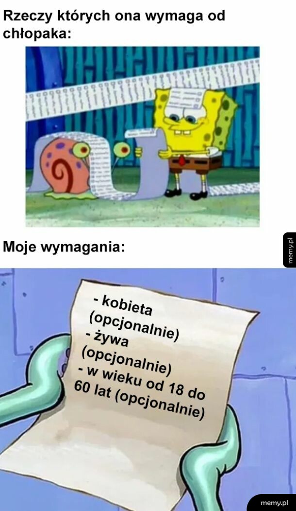 Moje wymagania