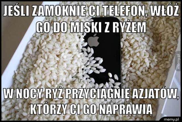 Niezawodny sposób na zalany telefon.