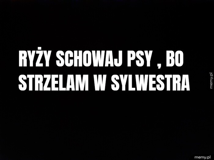 Ryży schowaj psy , bo strzelam w sylwestra