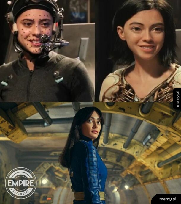 Aktorka Rosa Salazar w technologii motion capture oraz w roli w serialu Fallout.