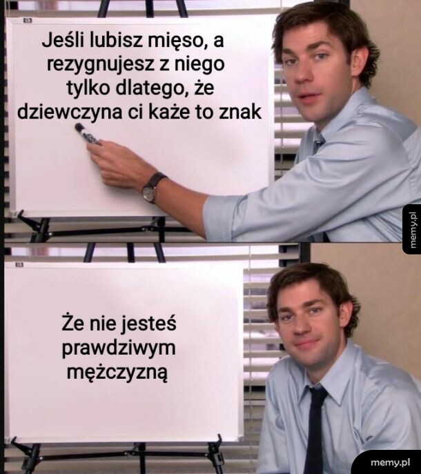 Mężczyzna prezentuje napis na białej tablicy w biurze
