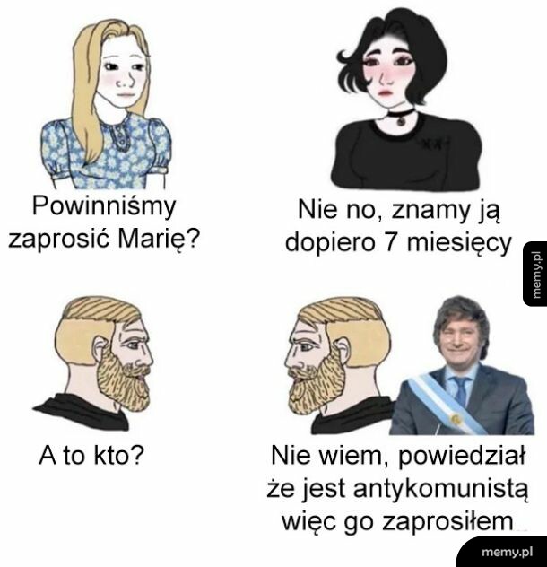 Mąka rozmawia o zaproszeniu kogoś, a facet zaprasza Javiera Milei jako antykomunistę.